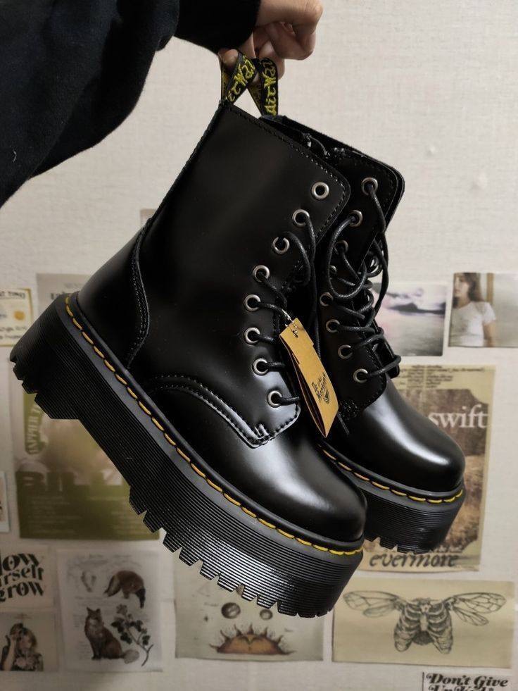 Black platform boots